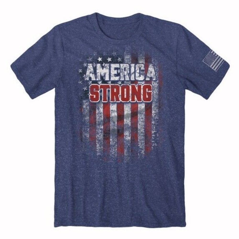 America Strong Short Sleeve T-Shirt Buck Wear -NEW